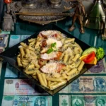 Tökmagos penne csirkeroláddal